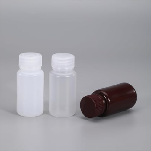 2 oz Wide Mouth Lab Reagent Container, Clear PP, Sealed Leak-proof, Pill & Water Sample Bottle (5 Pcs) - color: Clear, size: 2oz(60ml)
