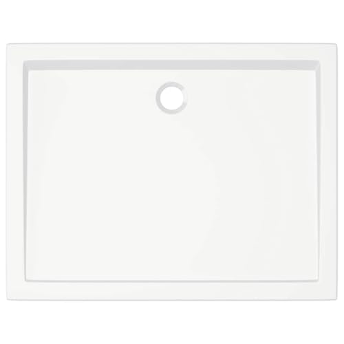 vidaXL Shower Base, Shower Pan with Center Drain, Shower Tray with Single Threshold and Flat Surface, Bath Pan for Bathroom, White ABS Rectangular - color: White, size: 31.5"x 39.4"