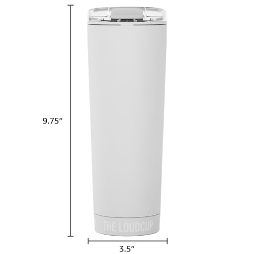 The LoudCup 23 oz 2-in-1 Water Bottle & Noisemaker, Ice White - color: Ice White, size: 23 Ounces