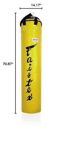 Fairtex HB6 Banana Heavy Bag, Muay Thai MMA Kickboxing Boxing Punching Bag - color: HB6 Yellow, size: Unfilled