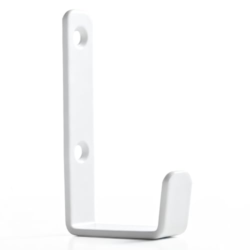 Heavy Duty Hooks, Stainless Steel Hooks for Hanging, Wall Mount Hook, Coat Hook, Wall Hooks Towel Hook Garage Holder Screw Hanger, Utility Hooks, 6 Pack (White) - color: White