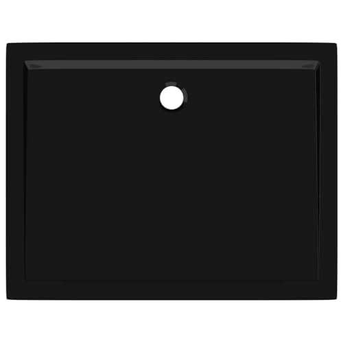 vidaXL Rectangular ABS Shower Base Tray Home Indoor Bath Bathroom Hardware Fixture Plumbing Low Threshold Shower Tray Bath Pan Base Black 27.6"x35.4" - color: Black, size: 27.6" x 35.4"