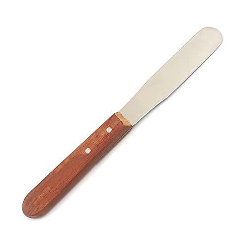 Set of 8 Pcs Straight Icing Spatula Stainless Steel Baking Set Wooden Handle Cake Decorating Frosting Spatulas, 10R Spatula