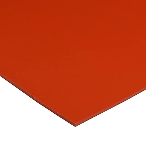 Exactly Rubber - Commercial Grade Silicone Sheet, 60A Durometer Silicone Mat, -80 to 450°F Temperature Resistant Rubber Mat, Rubber Sheet with 350% Elongation, Made in The USA, 1/16 x 9" x 12", Red
