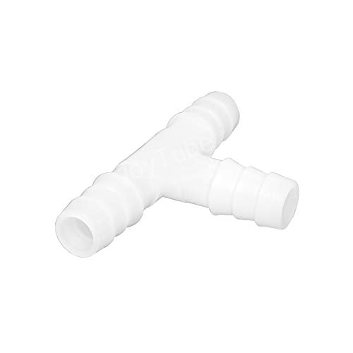 Plastic 3/8" ID Hose Barb Fittings, Equal Barbed Tee Pipe Connectors 3 Way Joint Splicer Mender Union Adapter for Boat Aquarium, Pack of 6 - size: 3/8 Inch
