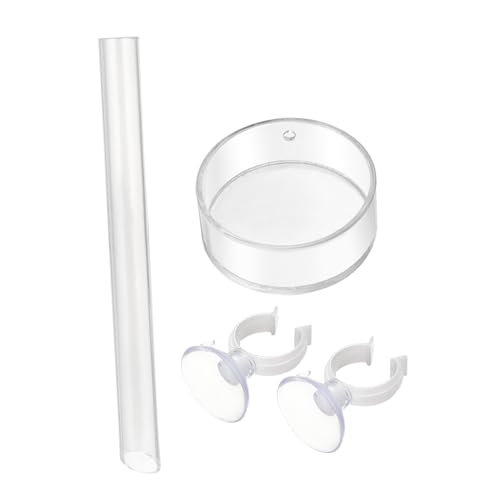 POPETPOP Shrimp and Dish with 2pcs Cups - Clear Acrylic Assembled Shrimp Feeder Tray for Fish Tank Aquarium Shrimp