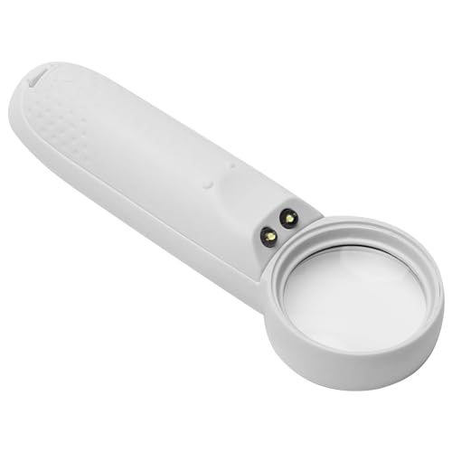 Othmro 1Pcs 15X Handheld Magnifier Lens, Small Magnifying Glass, Diameter 1.46inch White Round Page Magnifying Lens with Plastic Handle for Small Prints Book Magazines Newspaper Reading - color: 15x 35mm