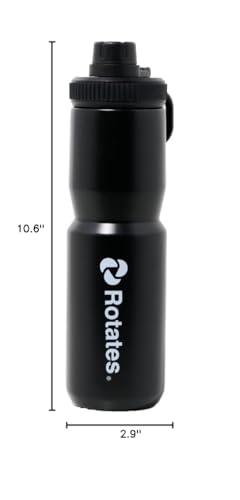 Rotates 650ml Insulated Water Bottle, Stainless Steel, Leak-Proof Spout Lid