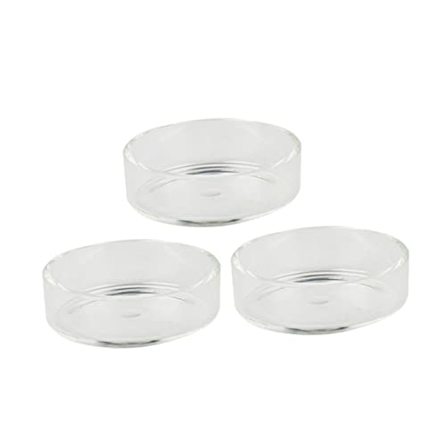 VOSAREA 5pcs Round Crystal Shrimp Feeding Bowl Glass Shrimp Food Dish for Aquarium Feeder Dish for Tank