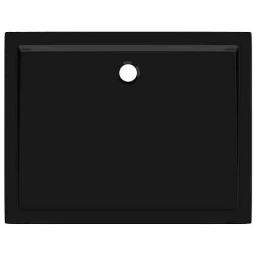 vidaXL Rectangular ABS Shower Base Tray Home Indoor Bath Bathroom Hardware Fixture Plumbing Low Threshold Shower Tray Bath Pan Base Black 31.5"x39.4" - color: Black, size: 31.5"x 39.4"