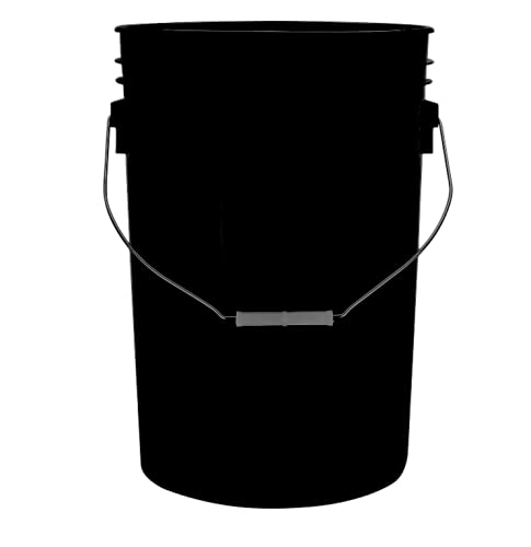 Large 6 Gallon Food Grade BPA Free Made in USA Plastic Bucket Pail with Yellow Screw On Double Gasket Air Tight Lid (Pack of 2)