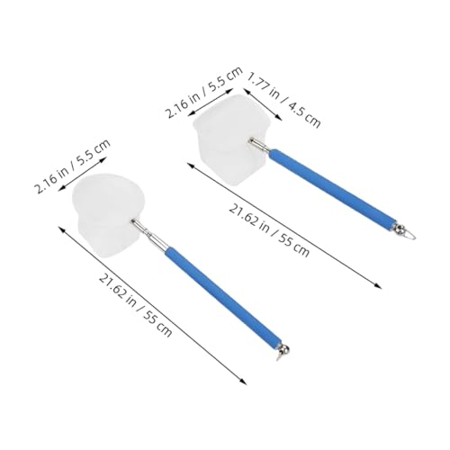Toyvian 2pcs Telescopic Shrimp Net and Aquarium Fish Net with Fine Stainless Steel Mesh Lightweight Mini for Betta Fish Breeding Tanks and Aquarium Maintenance Cleaning