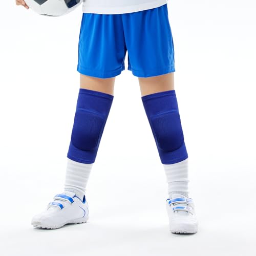 obmwang 2 Pieces Volleyball Accessories Including Volleyball Knee Pads and Volleyball Arm Sleeves with Protection Pads and Thumb Hole for Women Girls Teens Volleyball Training - color: Blue