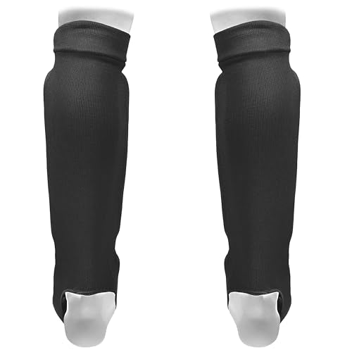 Muay Thai, MMA Shin Guards, Boxing, Kickboxing,Karate Shin, Taekwondo, MMA Elastic Cloth Shin & Instep Padded Guards, Shin in Steps, Shin Guards, Different - size: Large-X-Large