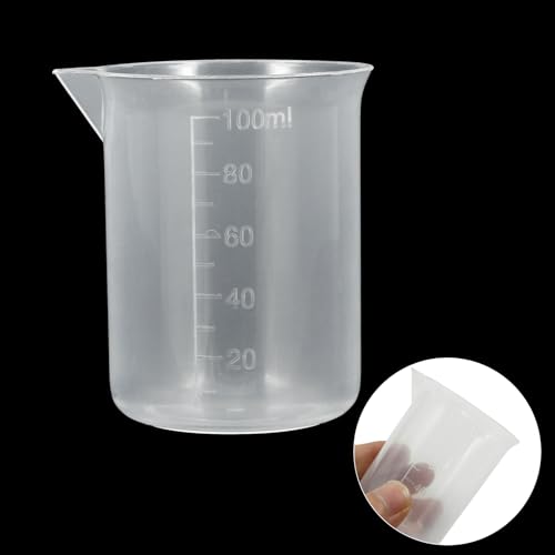 Bivethoi 3 Pack Plastic Beakers, Low Form Graduated Measuring Beakers 50ML Graduation Interval (Vol. 100ML) - size: 100ml