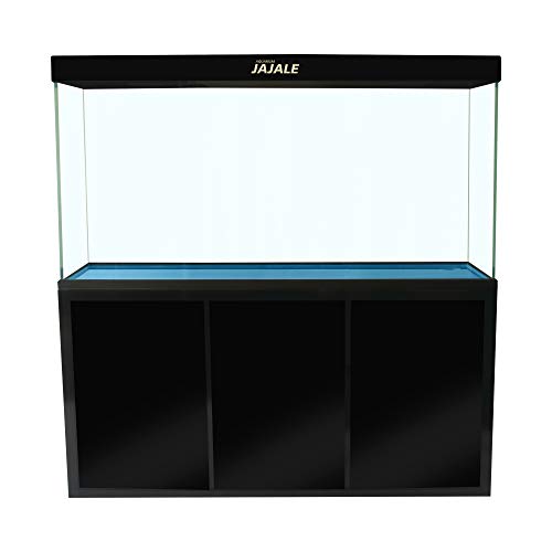 135 Gallon Glass Aquarium with Aluminum Cabinet - Including Sump for Filtration and Circulation, Plumbing, LED, Black