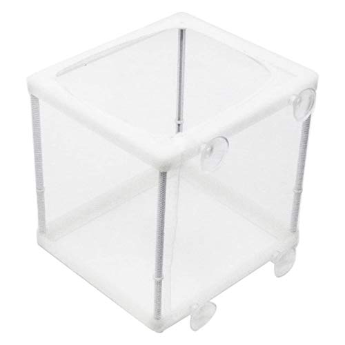 Still Awake Aquarium Fish Breeder Box, Fish Isolation Box, Hatching Box, Juvenile Fish Spawning Incubator, Water Isolation Net Hatcher, Nylon Mesh Fish Fry Hatchery Separation Net(White S)