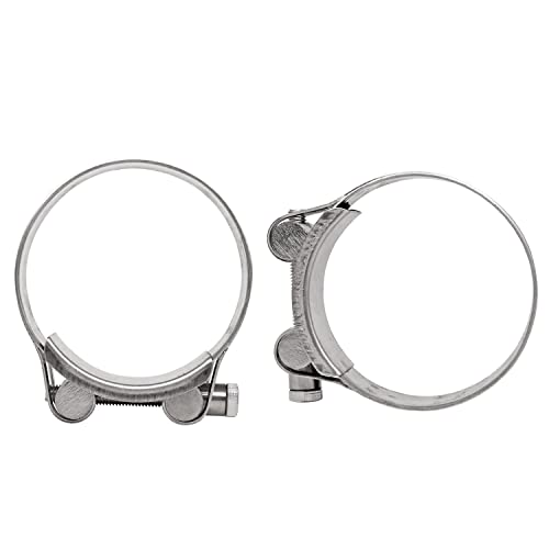 AKIHISA T-Bolt Hose Clamp,68-73mm OD Range 304 Stainless Steel Pipe Strap Clamp, Adjustable Heavy Duty Tube Clamp (2Pack, 2.68" to 2.87") - size: 68-73mm 2pack