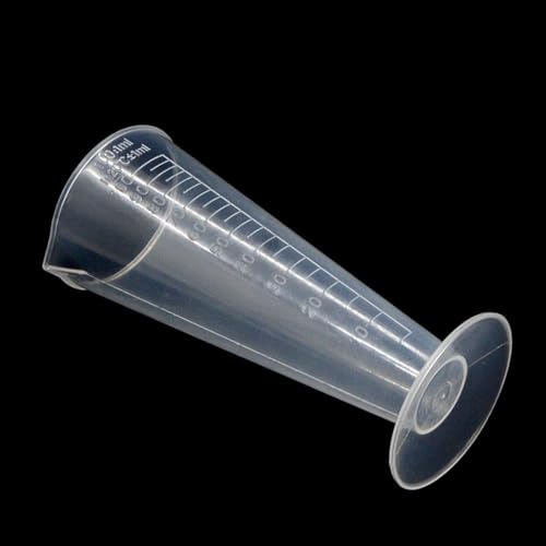 100ml Conical Measuring Cup, 1-Pack Plastic Graduated Beakers with Pouring Spout & 5ml Raised Graduations, Translucent Lab & Kitchen Liquid Measuring Cups for Scientific Experiments, Baking, DIY