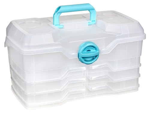 Clear Plastic Organizer - ArtBin - Small Parts Organizer - for DIY Arts & Crafts Storage Boxes & Organizers, Sewing Storage - Storage Box with Compartments, Project Box - Large (6 Pivot Trays) 6963PB - style: Large (6 Pivot Trays)