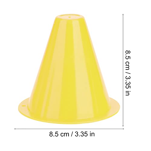 10pcs Football Cones Soccer Training Discs Football Marker Poles Flat Square Bottom Stackable for Soccer Training - color: Yellow