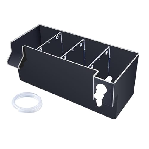 Aquarium Fish Tank Filter Drip Flow Box Clear Waterfall Increase Water Flow Hang on Filter Box Accessory for Small Fish Tanks, Black 24x10.5x10cm