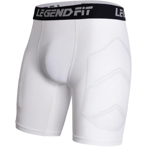 Men Baseball Padded Sliding Shorts with Cup Pocket N0 Cup - color: White, size: Large
