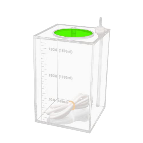 Aquarium Choice Acryli Made Liquid Storage Bucket Dosing Pump Reservoir Container (4.25 * 4.25 * 6.5 Inch;1500ml/1.5L(Green Version) - size: 4.25*4.25*6.5 Inch;1500ml/1.5L(Green)