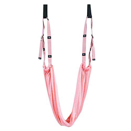 Yoga Stretching Strap, Adjustable Height Leg Stretcher Waist Back Stretch Band Aerial Yoga, Anti-gravity Inversion Exercises Door Flexibility Tensile Trainer for Rehab Pilates Dance Splits (Pink)