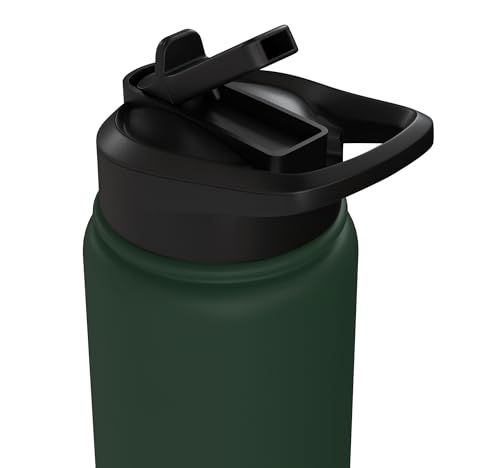 Japanese Cats Lovers And Cool Fighting Ninja Cat Fighter Stainless Steel Insulated Water Bottle - color: Dark Green