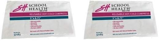 School Health - Reusable Hot/Cold Gel Compress Pack, Plastic, 4 x 9 Inch - 12/case, Non-Toxic, Latex-Free, Flexible, Microwaveable, Freezable, for Injury Treatment (Pack of 2) - size: 4 Inch x 9 Inch (Pack of 2)