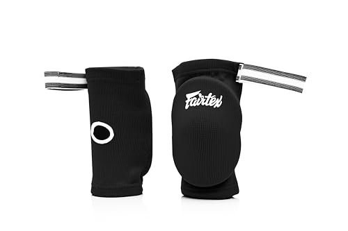 Fairtex Elastic Elbow Pads EBE1 Muay Thai Kick Boxing Protect Soft Fabric - color: Black