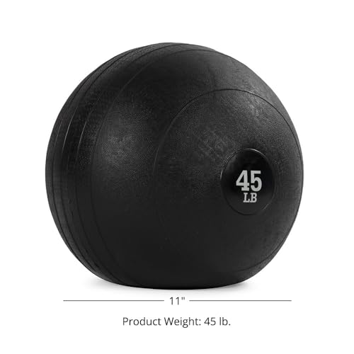 Titan Fitness Rubber Slam Ball, Dead Weight Ball Absorbs Impact, Minimal Bounce, Textured Surface for Strength and Conditioning, Cardio Workouts, Full Body Workout - style: 20.4kg(45파운드)