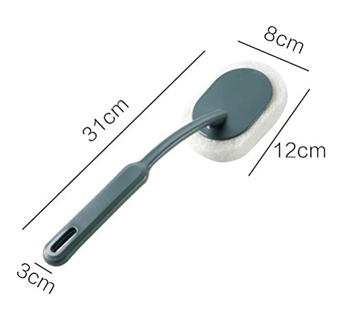 Toilet Brush Strong Decontamination Bath Brush Long Handle Durable Sponge Tiles Brush Toilet Fish Tank Cleaning Brush Household Clean Tools Bathroom Toilet Brush Holder (A) (B)