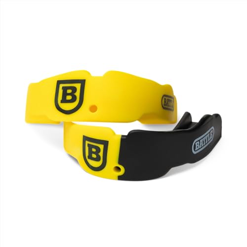 Battle Sports 2-Pack Mouthguard - Maximum Protection and Breathability, Strapless Braces-Friendly - Adult & Youth - Pack of 2 - color: Neon Yellow, size: Adult (Age 10 & Up)