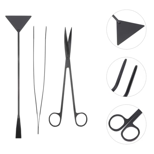 BESPORTBLE 3pcs Aquarium Cleaning Tool Fish Tank Maintenance Ergonomic Water Plant Tweezers and Scissors Kit for Trimming and Decorating Aquarium Plants