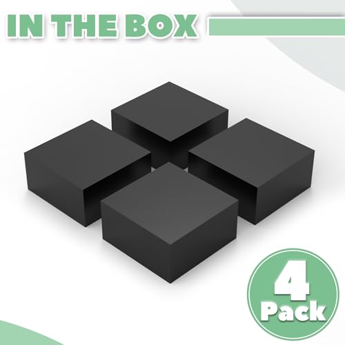 4 Pack Rubber Anti Vibration Pads, 4'' X 4'' X 2" Non-Slip Vibration Isolation Pads for Central Air Conditioner Outdoor Unit, HVAC, Air Compressor, Lift the Unit Off Ground