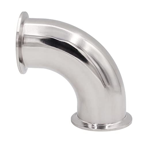 DERNORD 2 Pack 2" Tube OD Sanitary Ferrule Elbow 90 Degree Pipe Fitting with 4 Silicone Gaskets SUS304 Tri Clamp 2 Inch - size: 2" Tube OD, style: Pack of 2