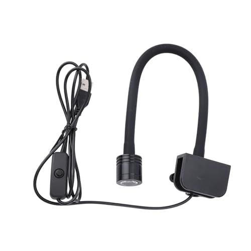 Omabeta LED Aquarium Clamp/Holder On Light High Brightness for 3‑6 Gallons Fish Tank, Small Clamp Aquarium Light for Freshwater Saltwater Aquariums, Aluminum Alloy, Silicone Soft Tube (Warm)