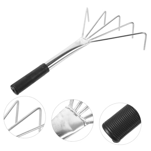 Toddmomy Tile Leveling Tool for Home Use 5-Prong Ash Rake Metal Head Versatile Brick Leveling Gadget for Efficient Tile Installation and Sand Flatting