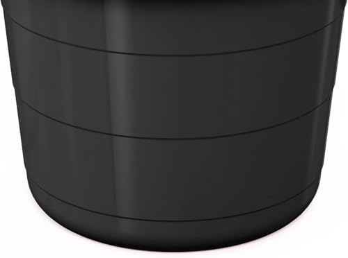 Black 17 Gallon Flexible Plastic Tub with Sturdy Rope Handles, Heavy Duty Multipurpose Utility Bucket for Outdoor Indoor Use, Collapsible Storage Container for Water, Tools, or Supplies