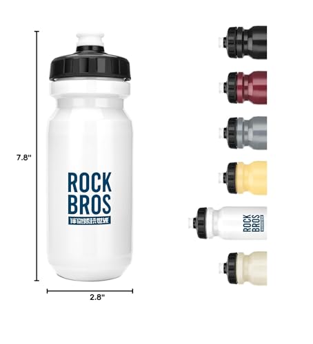 ROCKBROS Bike Water Bottle BPA-Free Squeeze Water Bottle 20 oz - color: White, style: 1 Pack