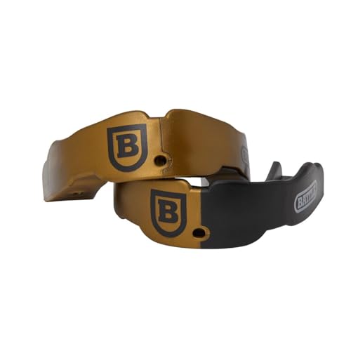 Battle Sports 2-Pack Mouthguard - Maximum Protection and Breathability, Strapless Braces-Friendly - Adult & Youth - Pack of 2 - color: Gold, size: Youth (Age 9 & Below)