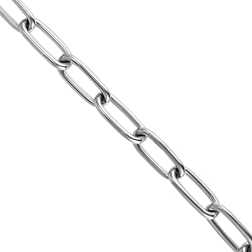 JAPCHET 5/32 Inch 26 Ft Heavy Duty Stainless Steel Chain, Rustproof Swing Chain for Pulling, Towing, Anchoring, Camping, 330 lbs Max Load Bearing Capacity