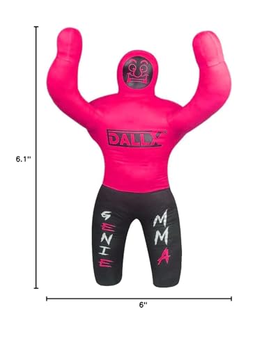 DALLX Kids Grappling Dummy for Fitness Training Practice Wrestling Judo Karate MMA Punching Dummy for Kids Jiu-Jitsu - UNFILLED - color: Pink