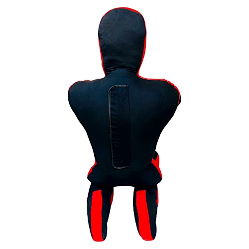 DALLX MMA Grappling Dummy BBJ Wrestling Brazilian Jiu Jitsu Punching Bag Judo Karate Throwing Boxing Fighting Dummy Self Defense Sitting Position – UNFILLED - color: BLACK RED, size: 6FT