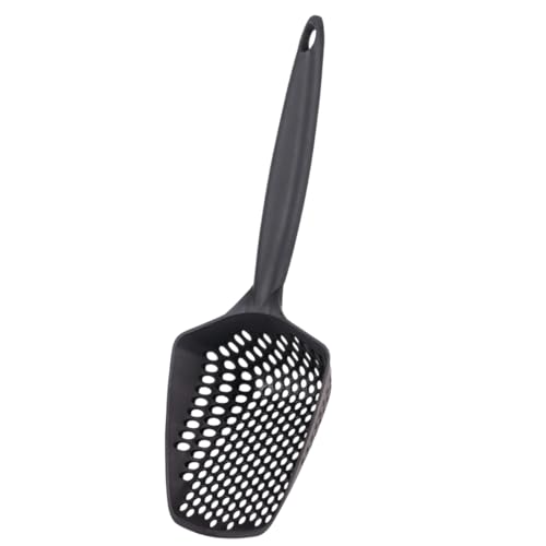 Set of 1 Fine Mesh Cat Litter Scoop with Small Holes, Deep Sifting Shovel for Litter, Reptile Terrarium Sand & Rabbit Pooper Lifter, Hanging Handle Poop Scooper (Black, Set of 1) - color: Black, size: Set of 1
