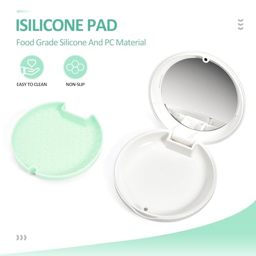 Orthodontic Retainer Case Aligner Mouth Guard Storage Box,White Green - color: White Green