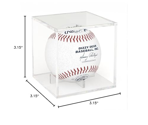 Acrylic Baseball Display Case, Clear Memorabilia Showcase for Display - size: 3.15 x 3.15 x 3.15 inches