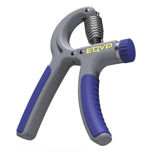 EQYP Hand Grip Strengthener Set Adjustable Resistance – Forearm & Finger Exerciser Kit, Light Medium Heavy, Includes Counter Grip & Donut Squeeze Balls for Strength Training & Home Use - color: Grey – Hand Grip